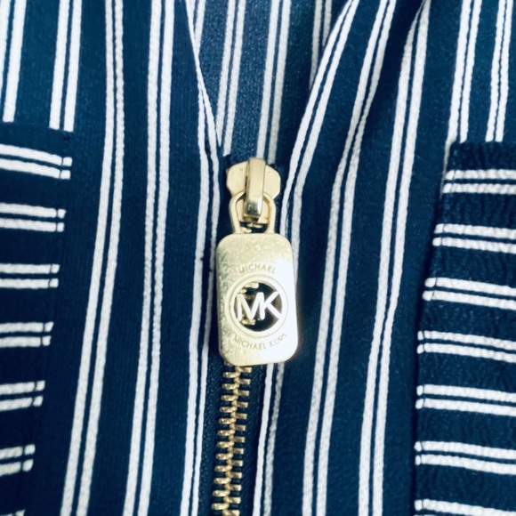 Michael Kors NAVY and White Striped Button Down Shirt - Picture 3 of 9